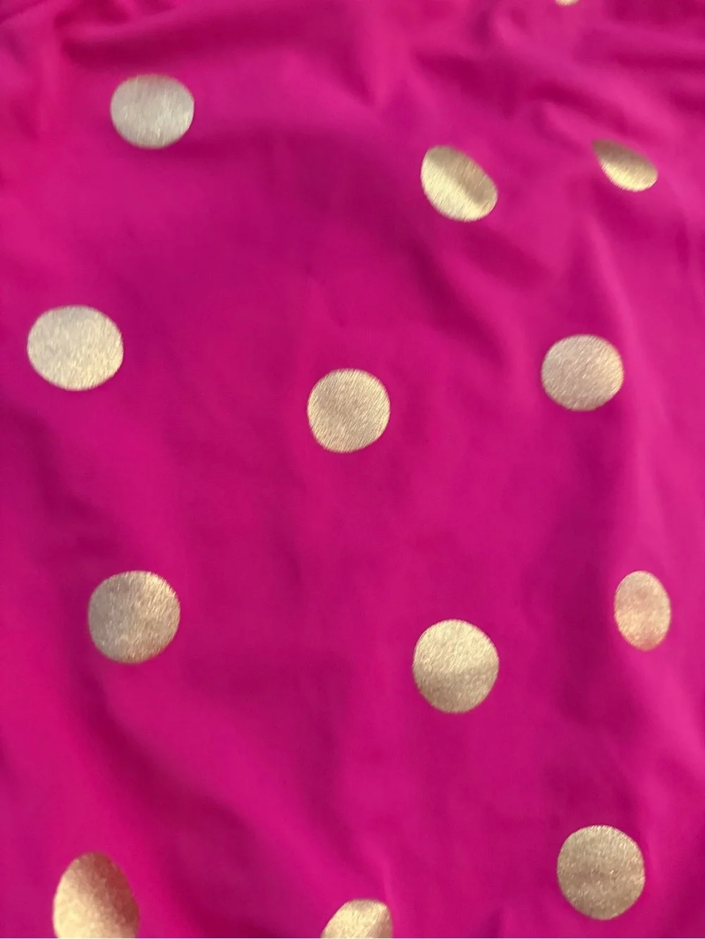 Mini Boden Pink Swimsuit with Teal Straps and Gold Dots